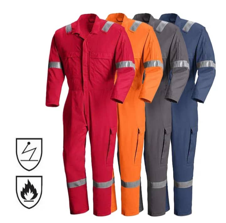 Combinaisons ignifuge avec bandes réfléchissantes